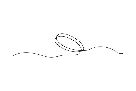 Abstract single line art in black on white, undulating and looping, minimalist design vector