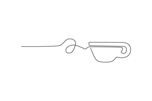 minimalista línea Arte de un taza para té, un soltero continuo línea formando sus forma vector