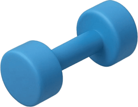 isolado azul haltere com cilíndrico pesos e conectando bar. png