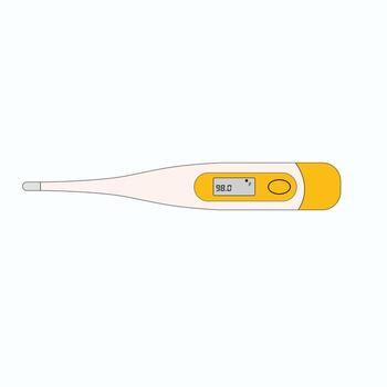 Digital thermometer with temperature display vector