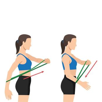 Arm stretching techniques for fitness vector