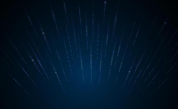 futurista digital antecedentes con radiante líneas y brillante patrones, creando un sentido de profundidad y movimiento en un alta tecnología entorno.número sistema con solamente dos símbolos, 0 0 y 1, cuales son dispersado vector