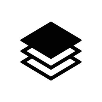 Layered geometric shapes icon representing data layers or stacks vector