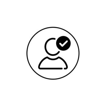 User Account Verification Icon Depicting a Verified User Profile Symbol vector