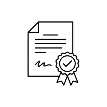 Document of Approval Icon with Ribbons Representing Certification or Validation with Check Mark Design vector