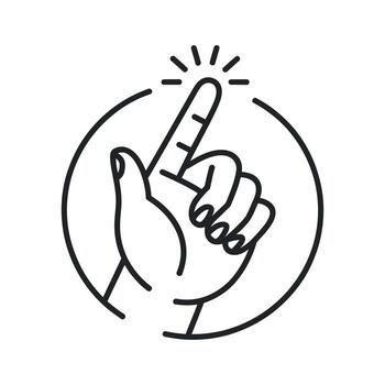 Finger Pointing Up in Circle Icon Hand Gesture Symbol of Selection and Direction for User Interface and Web Design vector