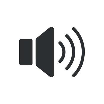 Sound Volume Icon with Audio Waves for Media Playback and Notification Alerts in Digital Applications and User Interfaces vector