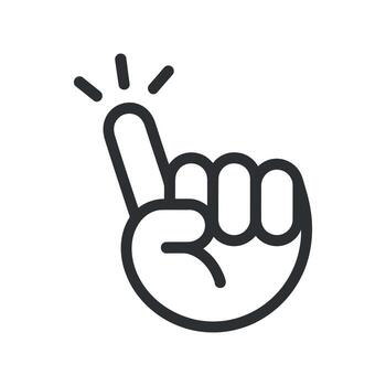 Finger Pointing Up Icon Hand Gesture Symbol of Attention Focus and Selection for User Interface Design vector
