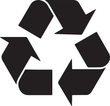 Bold Black Recycling Symbol A Simple, Powerful Image for Sustainable Living and Environmental Awareness - Professional digital artwork with vibrant colors and detailed composition vector