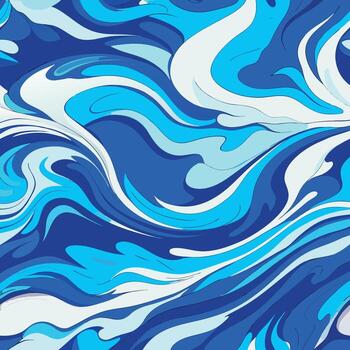 Art of abstract blue and white waves flow in a dynamic pattern vector