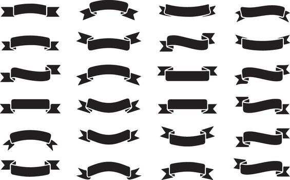 clasificado negro bandera gráficos presentando varios estilos y formas adecuado para gráfico diseño y creativo proyectos adornos vector