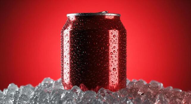 un lata de Coca sentado en hielo foto