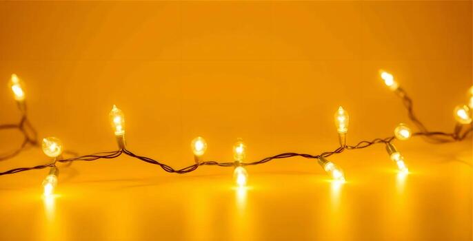 A yellow string of christmas lights photo