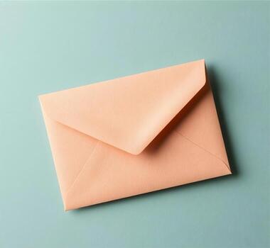 An open envelope on a blue background photo