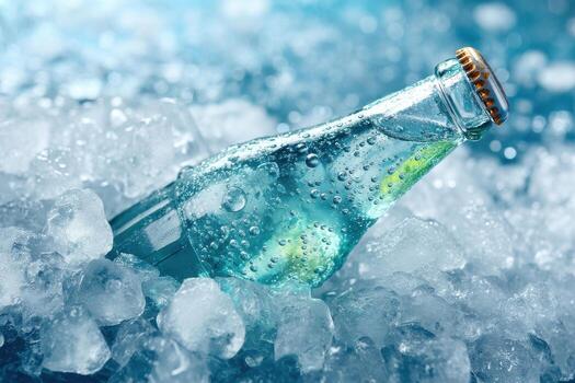 Refreshing Soda Bottle Crushed Ice photo