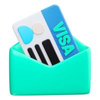 Visa carta nel un Busta png