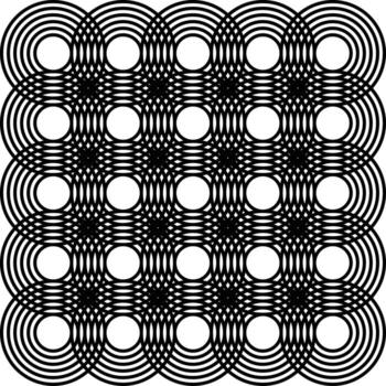Concentric Overlapping Circles Geometric Optical Illusion Design vector