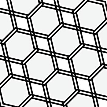 Abstract Hexagonal Grid Pattern Geometric Honeycomb Design with Lines vector