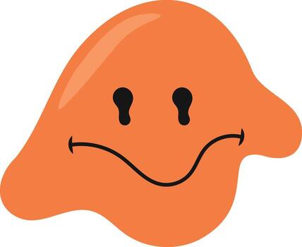 Psychedelic Melting Emoticon with Abstract Design vector