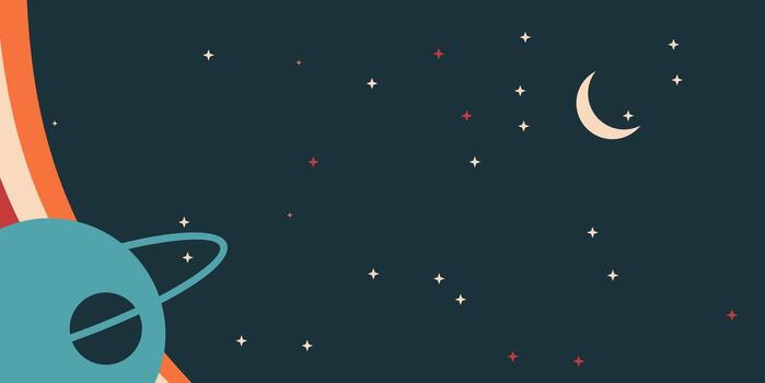 Space theme background full of stars and planets, space background with retro colors, elegant background, science vector