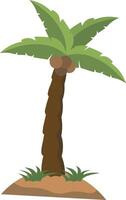 ilustración de tropical palma árbol con dibujos animados diseño vector
