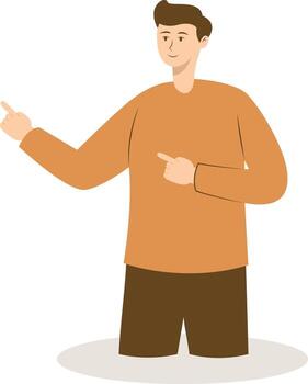 hombre señalando personaje vector