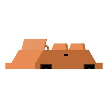 Cardboard box unfolding, revealing inner compartments and structure vector