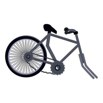 roto bicicleta desaparecido frente rueda y descansando en marco y pata de cabra vector