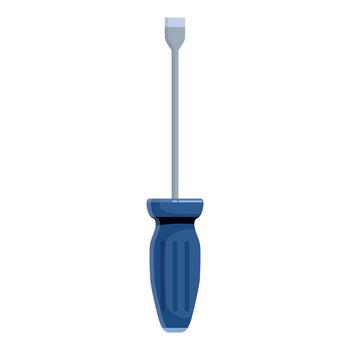 Chisel tip screwdriver with blue handle for precision working vector