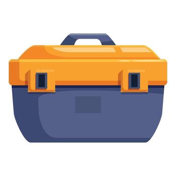 Plastic toolbox keeping tools safe and organized for various projects vector