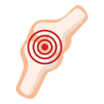 Joint pain showing red target indicating location of ache vector