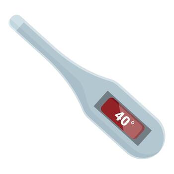 A thermometer with the temperature of 40 degrees vector