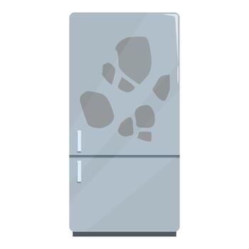 Grey refrigerator showing stone texture reflecting light vector