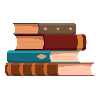 apilar de antiguo libros formando un pequeño torre de conocimiento vector