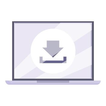 Downloading files from internet using laptop computer vector