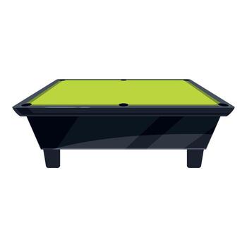 Empty billiard table with green surface and black frame on white background vector