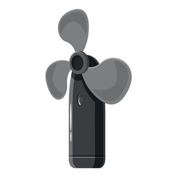 Portable fan rotating and generating a refreshing breeze vector