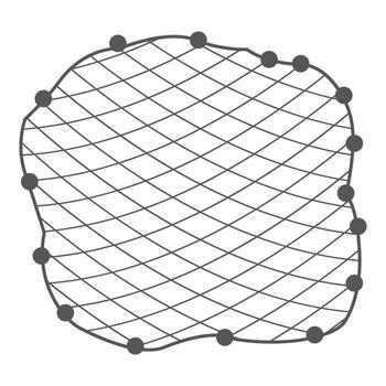 Irregular mesh grid with dots forming a network structure vector