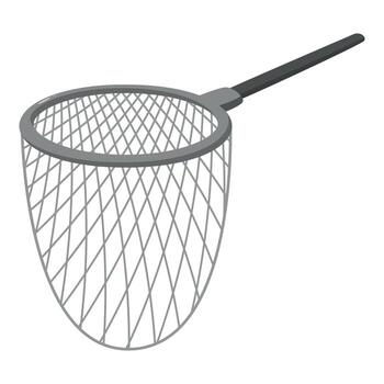 Fishing net with handle displaying crisscross pattern vector