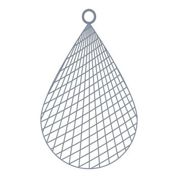 Fishing net hanging with geometric pattern on white background vector