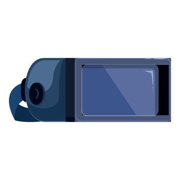 Vr glasses showing empty screen displaying digital interface vector