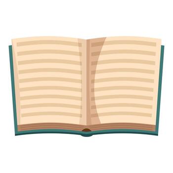 abierto libro demostración blanco paginas con líneas para escritura vector