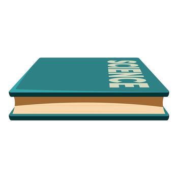 Closed science book lying horizontally, isolated on white background vector