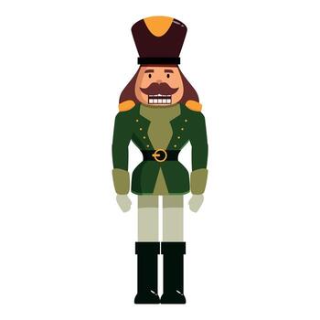 A nutcracker soldier with a mustache and beard vector