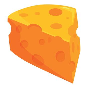 Triangular piece of swiss cheese with holes representing flavor and texture vector