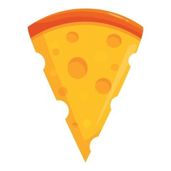 triangular rebanada de suizo queso demostración agujeros y corteza vector