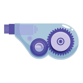 Correction tape with gears and transparent case simplifying editing vector