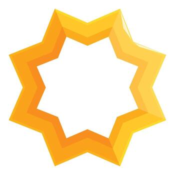 en capas dorado ocho puntiagudo estrella creando un dinámica visual vector