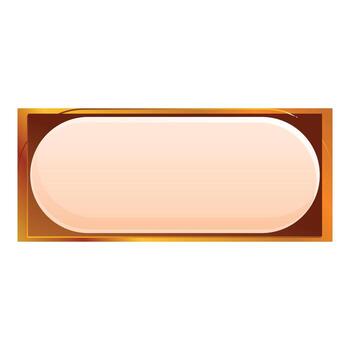 Rounded rectangle button with gold border showing a peach background vector