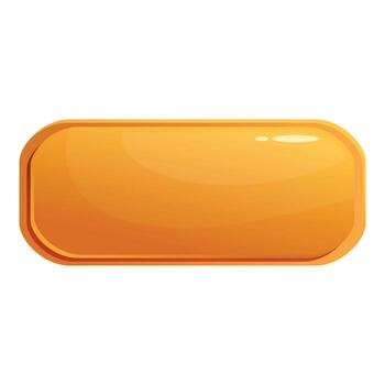 Rounded orange button inviting user interaction in casual game vector